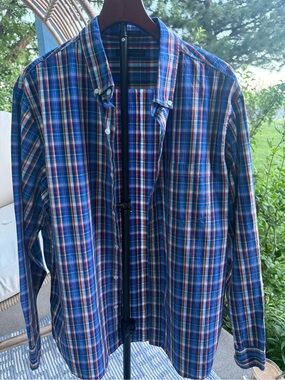 Hawker Rye Men’s Blue Plaid Button-Down Shirt Size XL